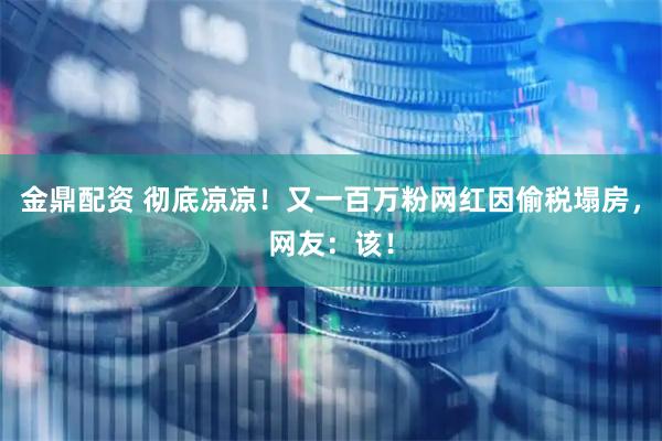 金鼎配资 彻底凉凉!又一百万粉网红因偷税塌房,网友:该!